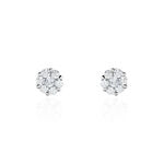 Boucles D'oreilles Puces Eleanor Fleur Or Blanc Oxyde De Zirconium - Puces Femme | Marc Orian