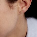 Boucles D'oreilles Puces Eleanor Fleur Or Jaune Oxyde De Zirconium - Puces Famille | Marc Orian