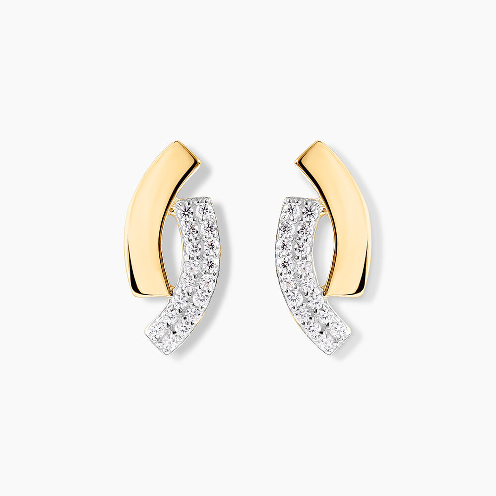 Boucles D'oreilles Puces Vero Or Jaune Oxyde De Zirconium - Puces Femme | Marc Orian