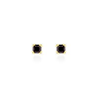 Boucles D'oreilles Puces Doreen Carre Or Jaune Oxyde De Zirconium