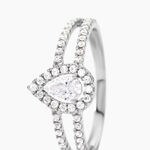Bague Hildana Or Blanc Oxyde De Zirconium - Solitaires Femme | Marc Orian