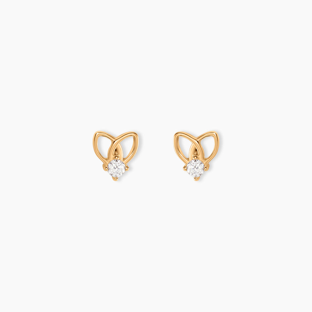 Boucles D'Oreilles Puces Ionia Plaqu&eacute; Or Jaune Oxyde De Zirconium - Puces Femme | Marc Orian