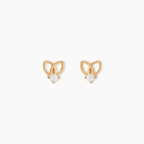 Boucles D'Oreilles Puces Ionia Plaqu&eacute; Or Jaune Oxyde De Zirconium - Puces Femme | Marc Orian