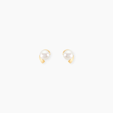 Boucles D'oreilles Puces Odelle Or Jaune Perle De Culture - Puces Femme | Marc Orian