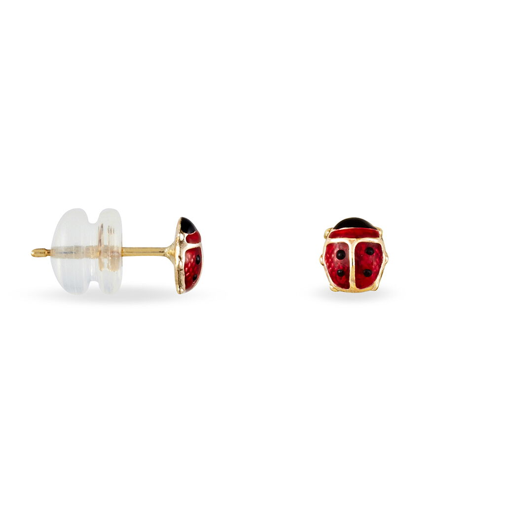 Boucles D Oreilles Puces Helidie Coccinelle Or Jaune oejwr0030 Marc Orian Bijouterie En Ligne