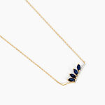 Collier Navette Or Jaune Saphir Diamant - Colliers avec pierres Femme | Marc Orian