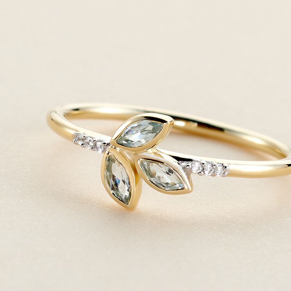 Bague Océan Or Jaune Topaze Oxyde De Zirconium - Bagues pierres fines Femme | Marc Orian