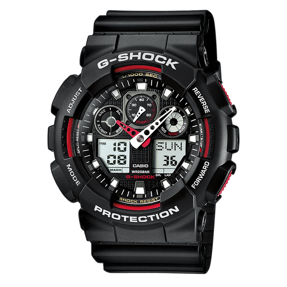 Montre Casio G-shock Black & Red Noir - Montres étanches Homme | Marc Orian
