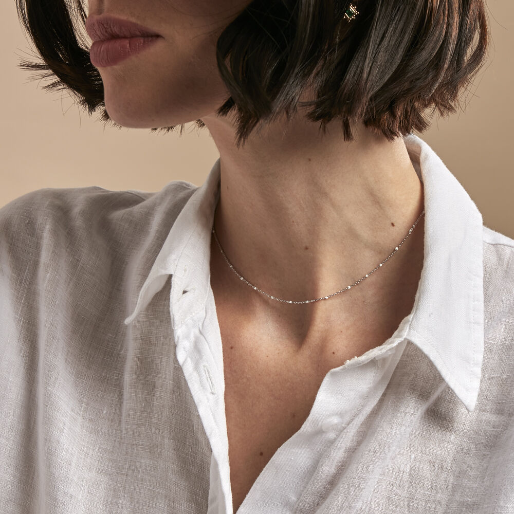 Collier Molly Argent Blanc - Colliers Femme | Marc Orian