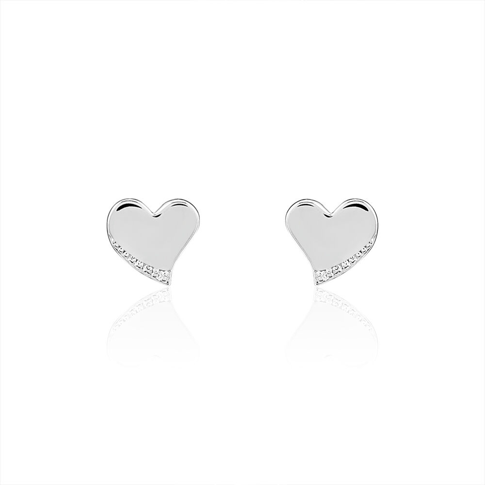 Boucles D'oreilles Puces Louane Or Blanc Diamant - Puces Femme | Marc Orian