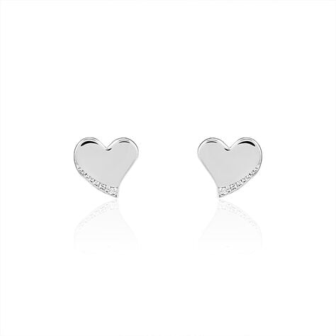 Boucles D'oreilles Puces Louane Or Blanc Diamant - Puces Femme | Marc Orian