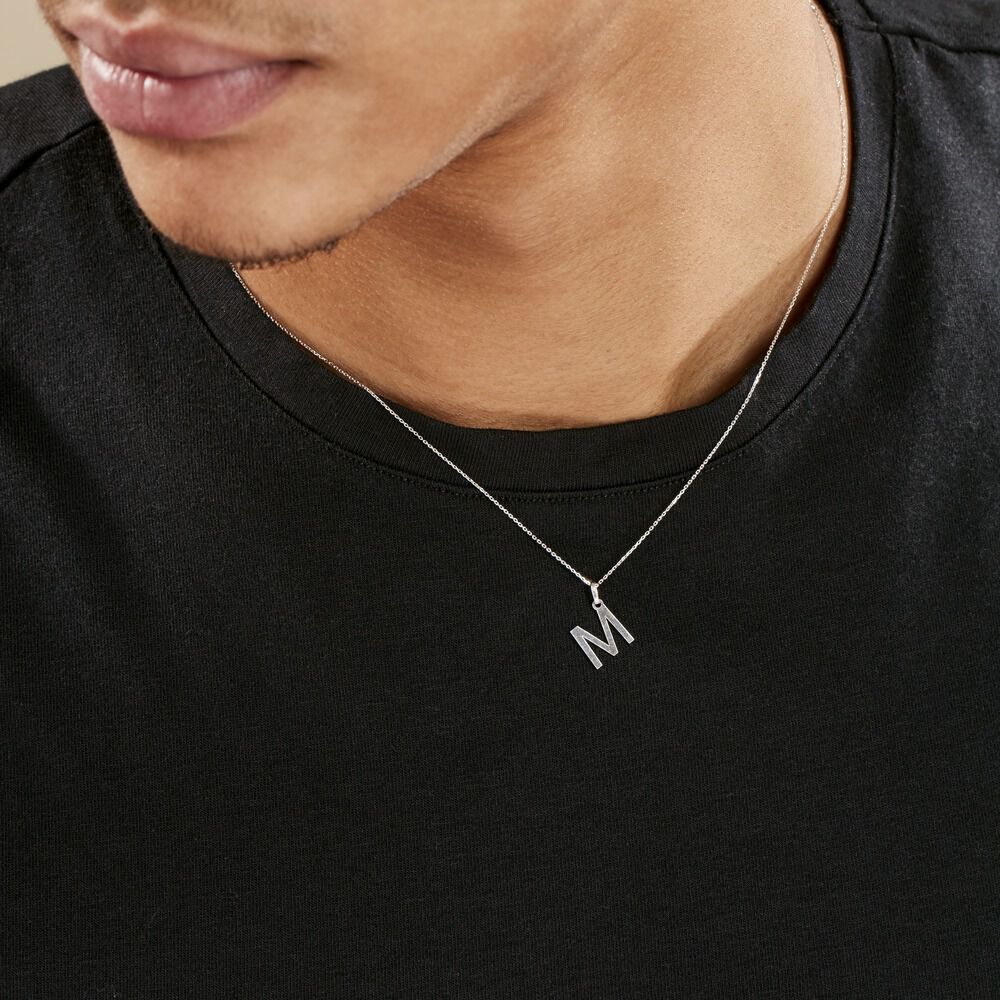 Pendentif Ionia Lettre Or Blanc - Pendentifs Famille | Marc Orian