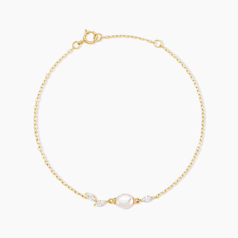 Bracelet Viggo Or Jaune Perle De Culture Oxyde De Zirconium - Bracelets chaînes Femme | Marc Orian