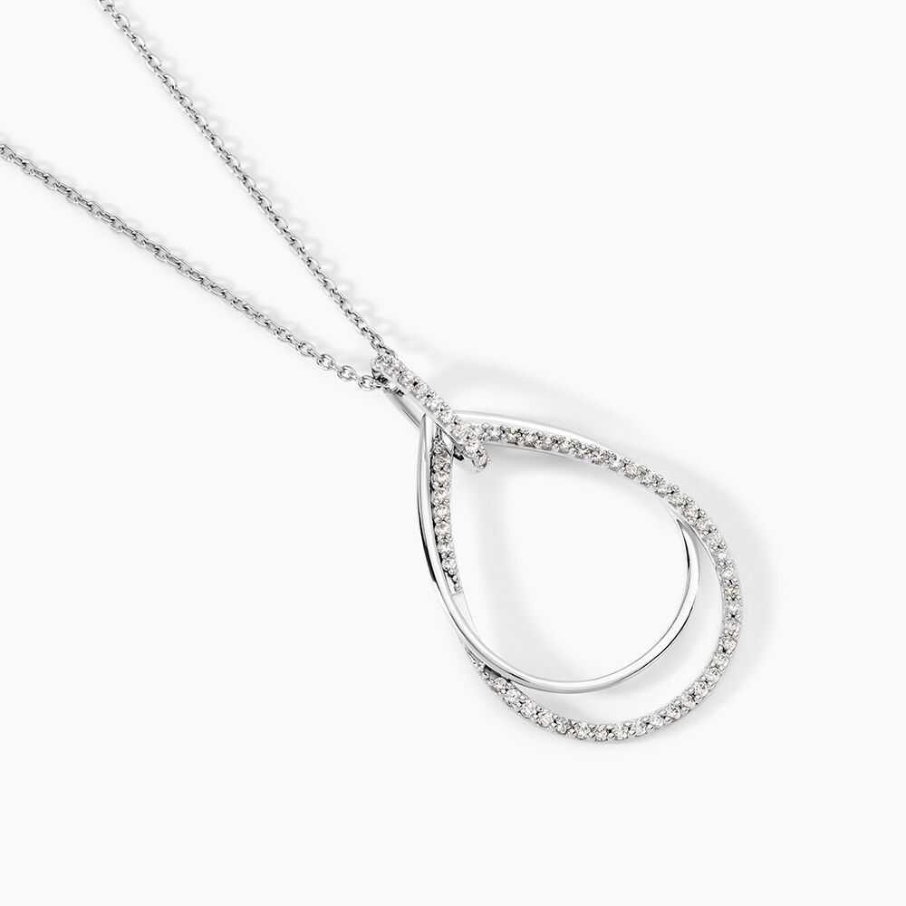 Collier Sautoir Paolino Argent Blanc Oxyde De Zirconium - Colliers avec pierres Femme | Marc Orian