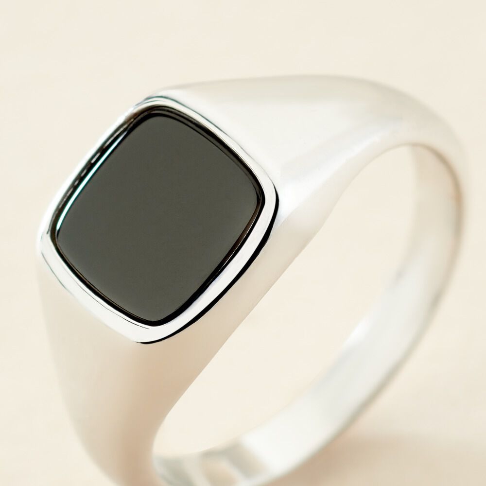 Chevalière Renelia Argent Blanc Blanc Onyx - Chevalières Femme | Marc Orian