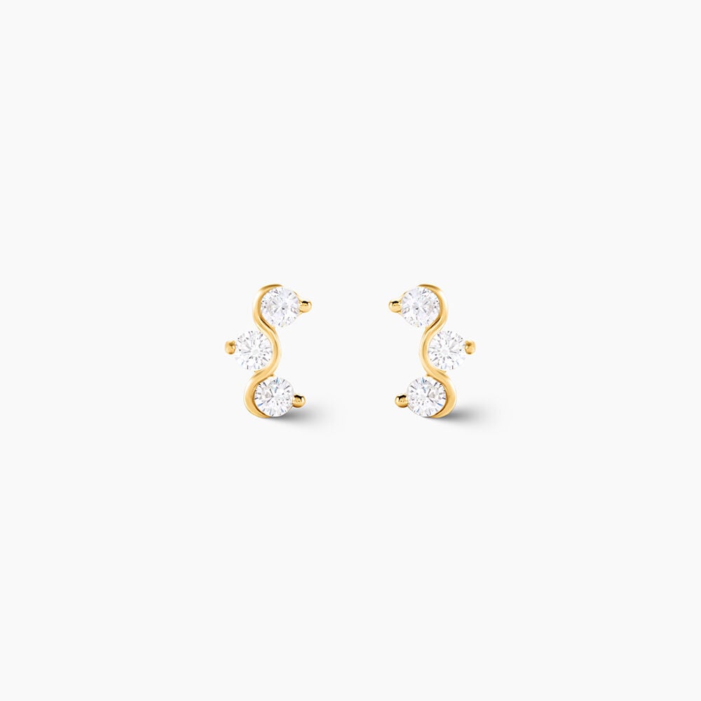 Boucles D'oreilles Puces Mureille Or Jaune Oxyde De Zirconium - Puces Femme | Marc Orian