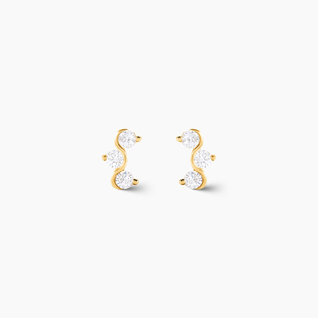 Boucles D'oreilles Puces Mureille Or Jaune Oxyde De Zirconium - Puces Femme | Marc Orian