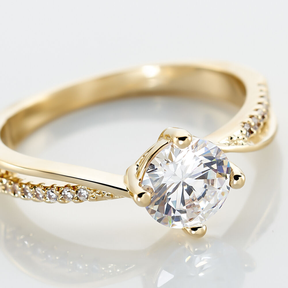 Bague Solitaire Sarah-lee Plaqué Or Jaune Oxyde De Zirconium - Solitaires Femme | Marc Orian