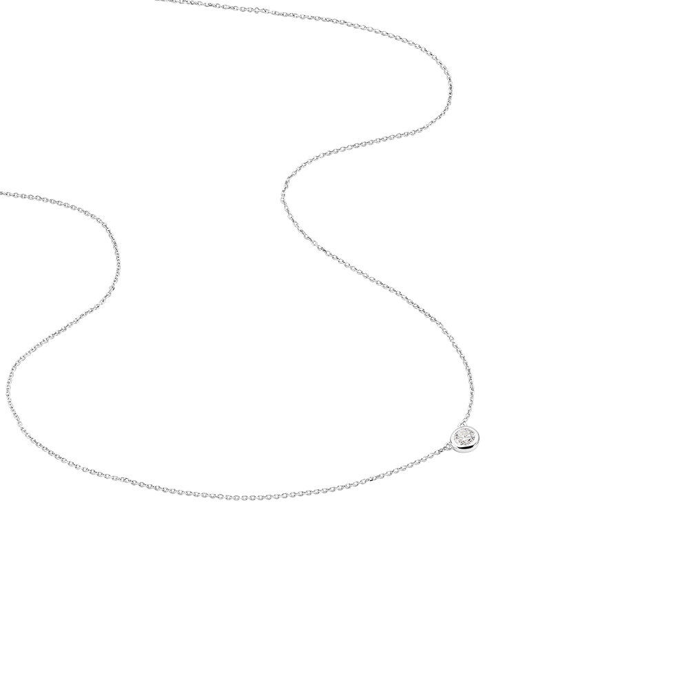 Collier Ofelia Or Blanc Diamant - Colliers solitaires Femme | Marc Orian