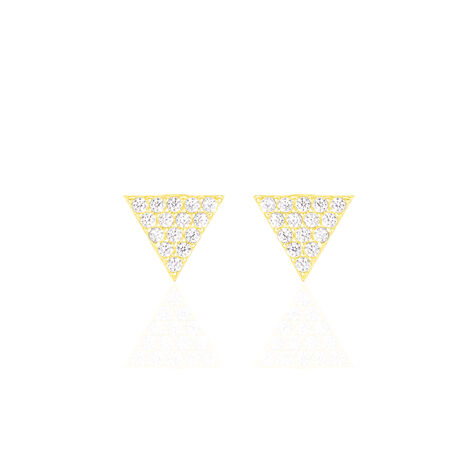 Boucles D'oreilles Puces Eloane Triangle Or Jaune Oxyde De Zirconium - Puces Femme | Marc Orian