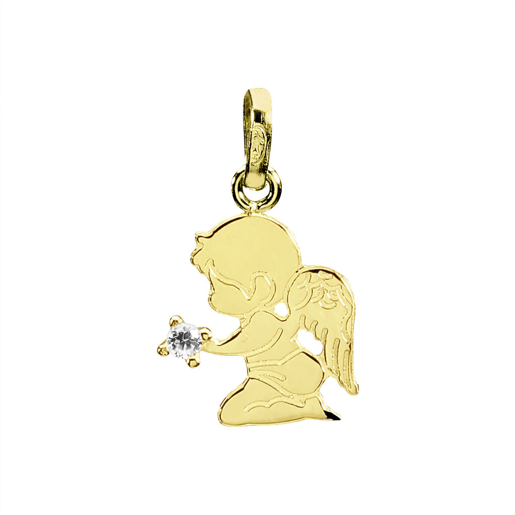 Pendentif Hallie Ange Or Jaune Oxyde De Zirconium - Pendentifs Enfant | Marc Orian