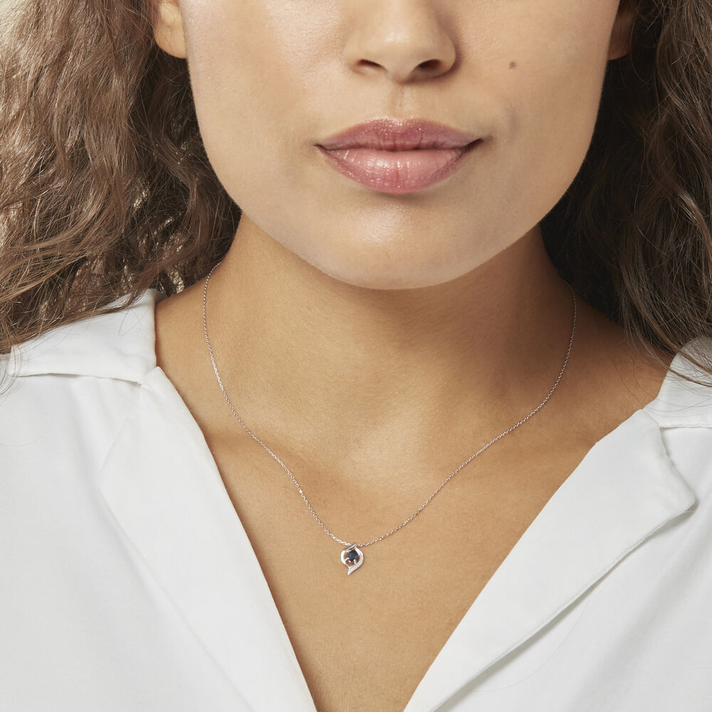 Collier Lydia Or Blanc Saphir - Colliers avec pierres Femme | Marc Orian