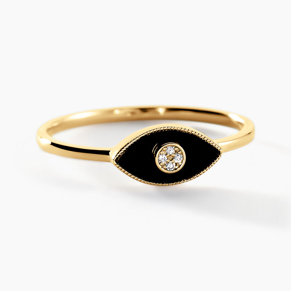 Bague Matiasma Or Jaune Onyx Diamant - Bagues avec pierre Femme | Marc Orian