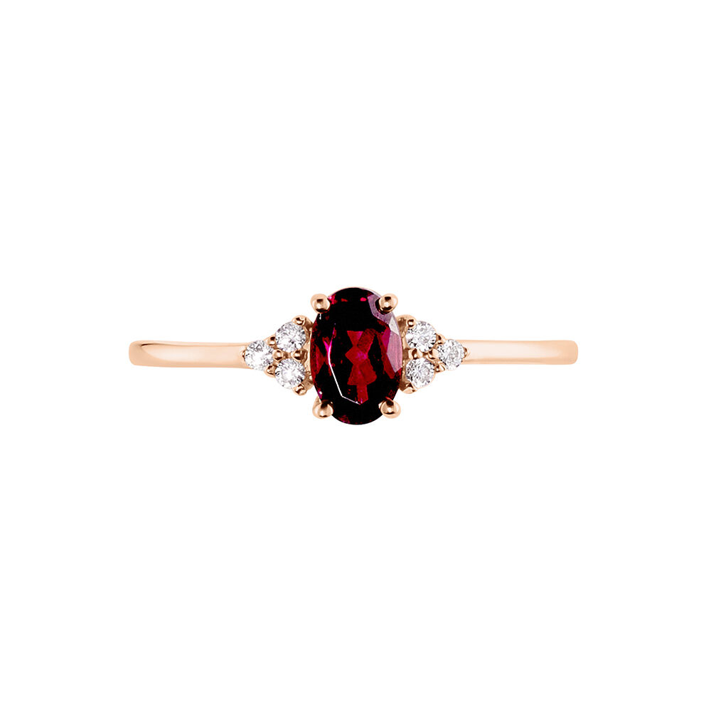 Bague Diapre Or Rose Rhodolite Oxyde De Zirconium - Bagues avec pierre Femme | Marc Orian