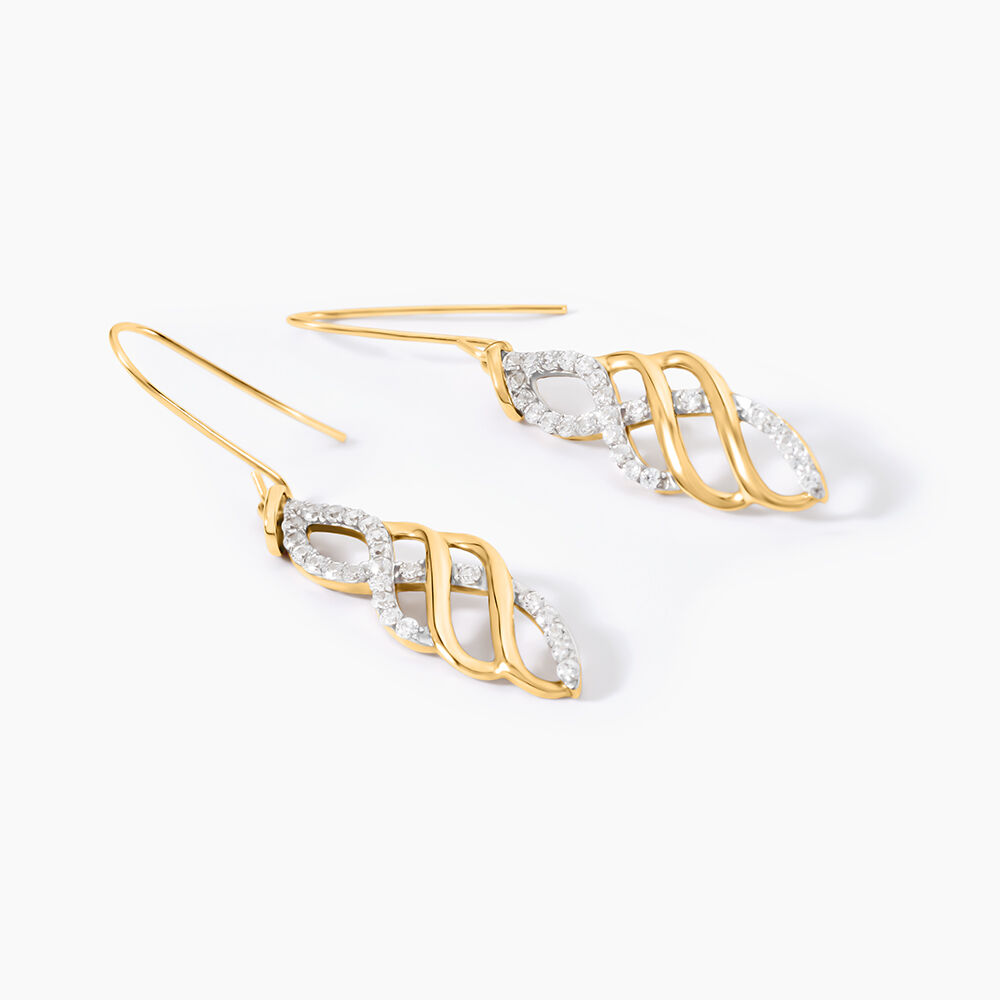 Boucles D'Oreilles Pendantes Sumati Or Jaune Oxyde De Zirconium - Pendantes Femme | Marc Orian