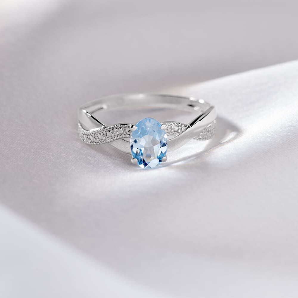 Bague Candice Or Blanc Topaze - Bagues pierres fines Femme | Marc Orian