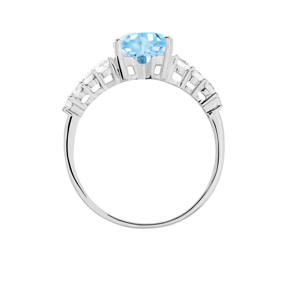 Bague Fany Or Blanc Topaze Et Oxyde De Zirconium - Bagues pierres fines Femme | Marc Orian