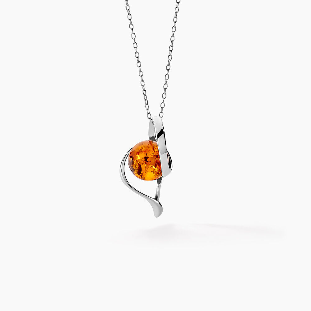 Collier Hilarionne Argent Blanc Ambre - Colliers avec pierres Femme | Marc Orian