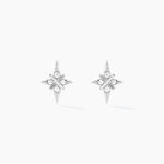 Boucles D'oreilles Puces Astre Precieux Argent Blanc Oxyde - Puces Femme | Marc Orian