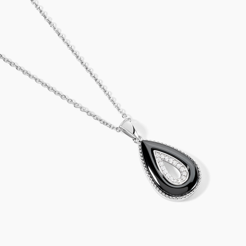 Collier Boyce Argent Blanc C&eacute;ramique Oxyde De Zirconium - Colliers avec pierres Femme | Marc Orian