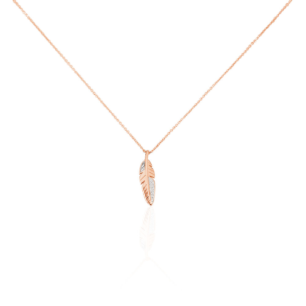 Collier Clodie Or Rose Diamant - Colliers avec pierres Femme | Marc Orian