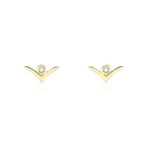 Boucles D'oreilles Puces Volia Or Jaune Diamant - Boucles d'oreilles pierres précieuses Femme | Marc Orian