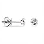 Boucles D'oreilles Puces Ofelia Or Blanc Diamant - Puces Femme | Marc Orian