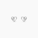 Boucles D'oreilles Puces Ashley Argent Blanc Oxyde De Zirconium - Puces Femme | Marc Orian