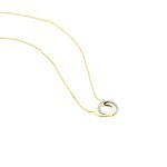 ABSOLU Damen Collier Gold Bicolor 375 (9 Karat) Diamant Wei&szlig; 0,07 ct Kreis - Colliers avec pierres Femme | Marc Orian