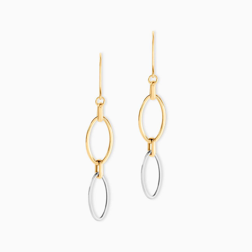 Boucles D'oreilles Pendantes Lucia Or Bicolore - Pendantes Femme | Marc Orian