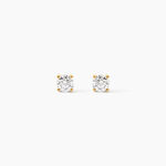 Boucles D'oreilles Puces 4 Griffes Or Jaune Diamant Synthetique - Puces Femme | Marc Orian