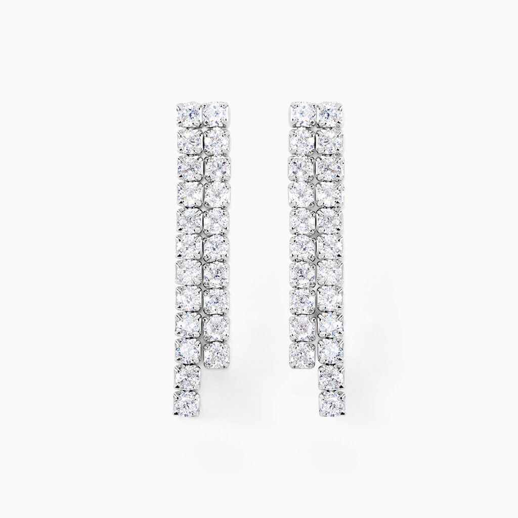 Boucles D'oreilles Pendantes Louann Argent Blanc Oxyde De Zirconium - Pendantes Femme | Marc Orian