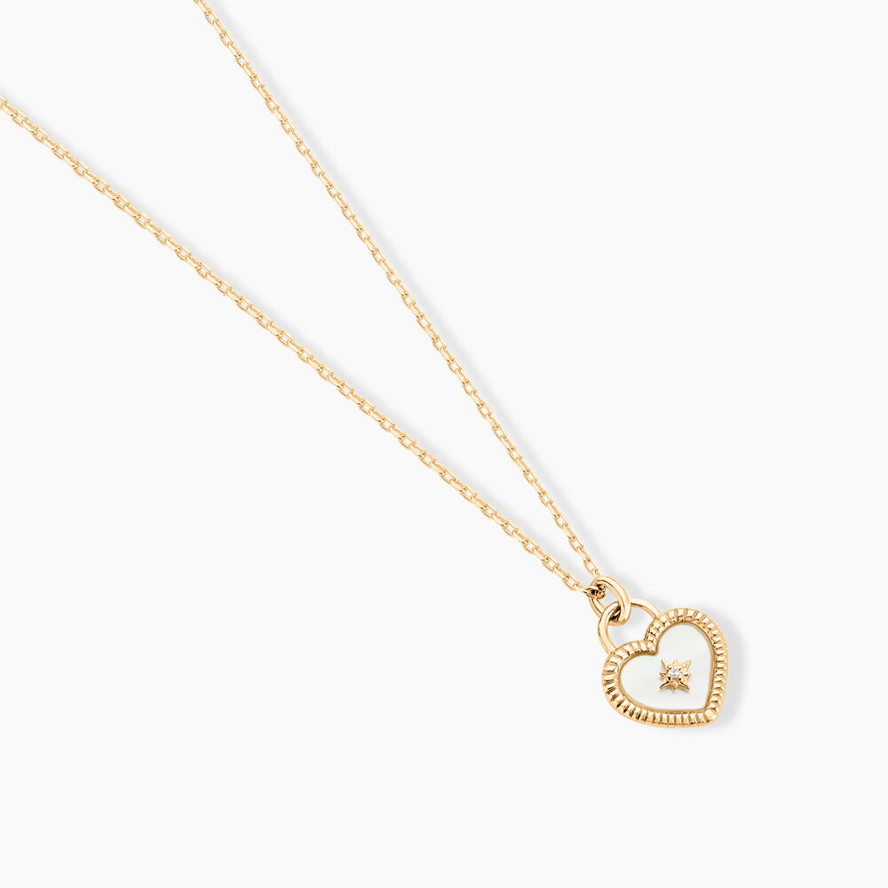 Collier Bronte Or Jaune Nacre Diamant - Colliers avec pierres Femme | Marc Orian
