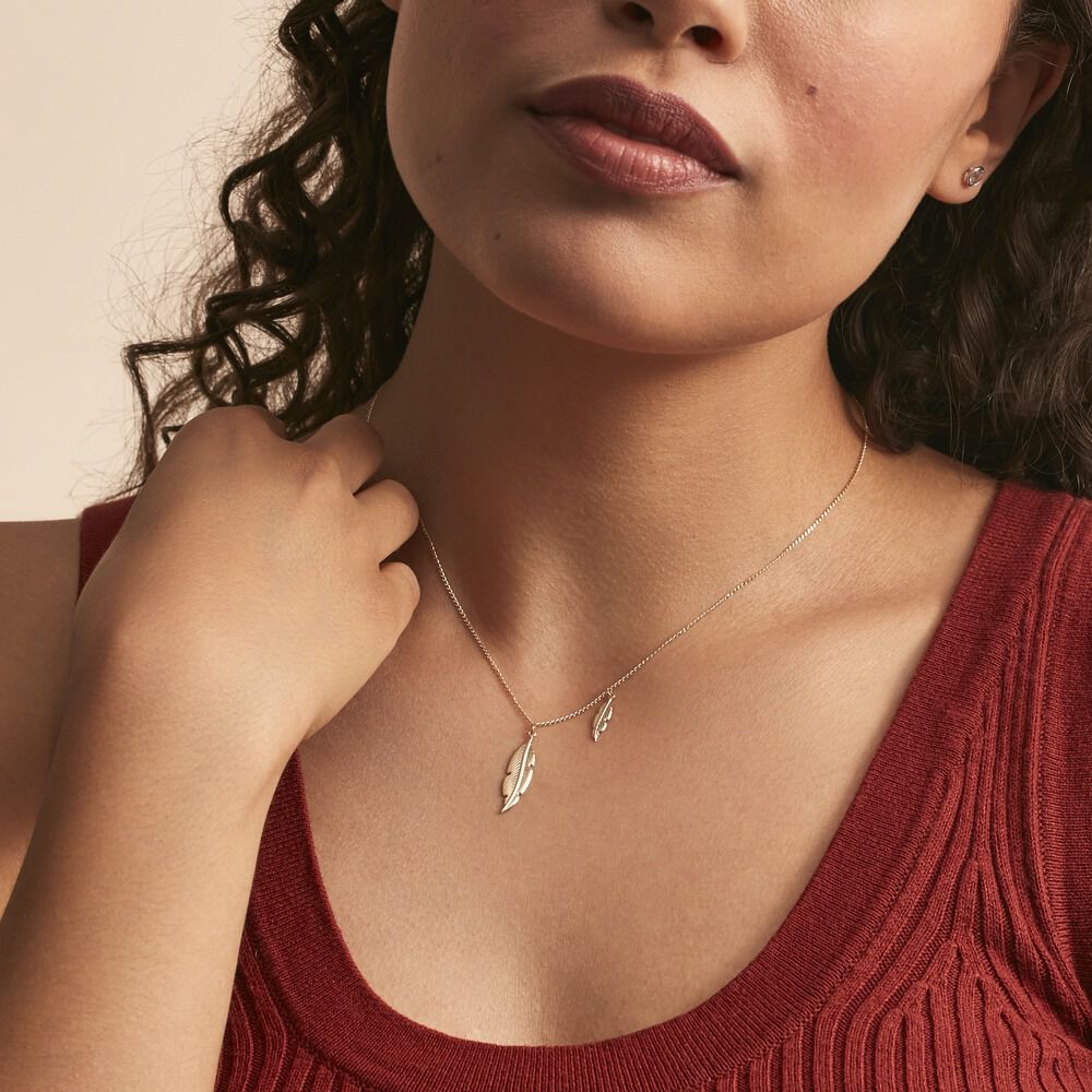 Collier Indian Nature Feuilles Or Jaune -  Femme | Marc Orian