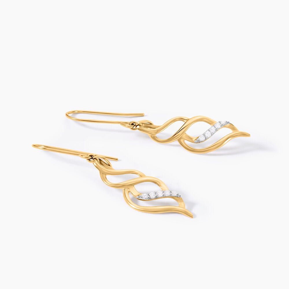 Boucles D'Oreilles Pendantes Suresh Or Jaune Oxyde De Zirconium - Pendantes Femme | Marc Orian