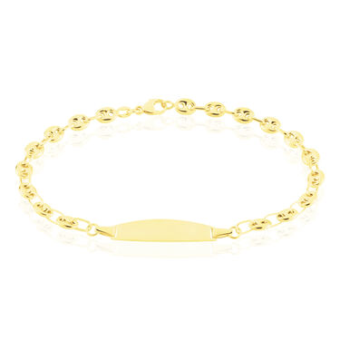 Bracelet Identité Evin Maille Grain De Cafe Or Jaune