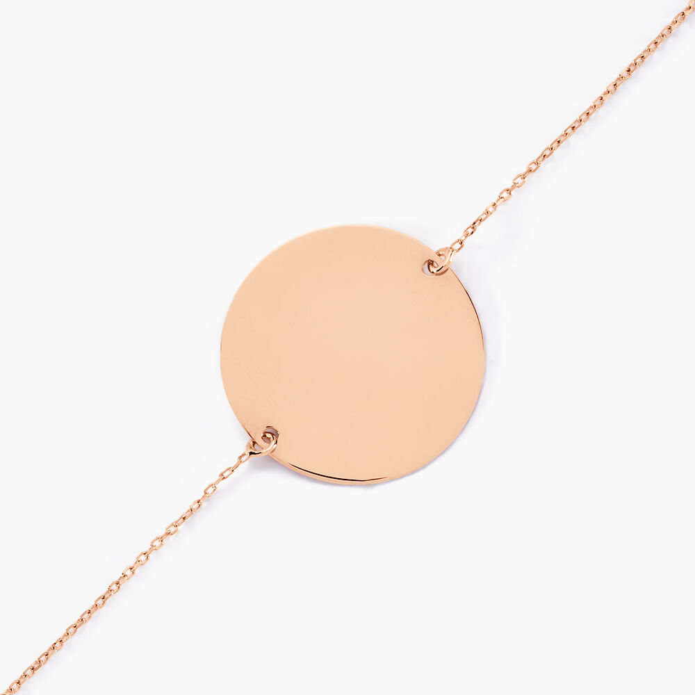 Bracelet Pastille Gravable Or Rose - Bracelets Medailles Femme | Marc Orian