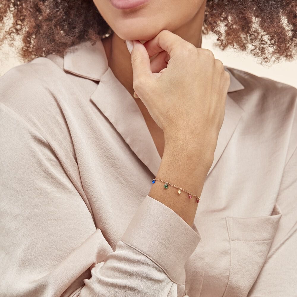 Bracelet Plaqué Or Myosothis Pierres Artificielles - Bracelets chaînes Femme | Marc Orian