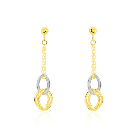 Boucles D'oreilles Pendantes Louisa Or Bicolore - Pendantes Femme | Marc Orian