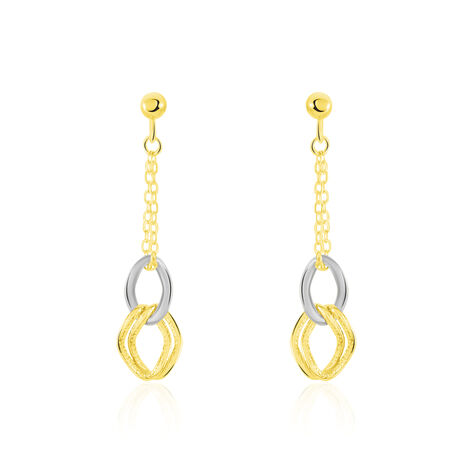 Boucles D'oreilles Pendantes Louisa Or Bicolore - Boucles d'oreilles Pendantes Femme | Marc Orian